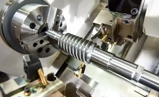 CNC precision machining of worm shaft for screw conveyor gearbox